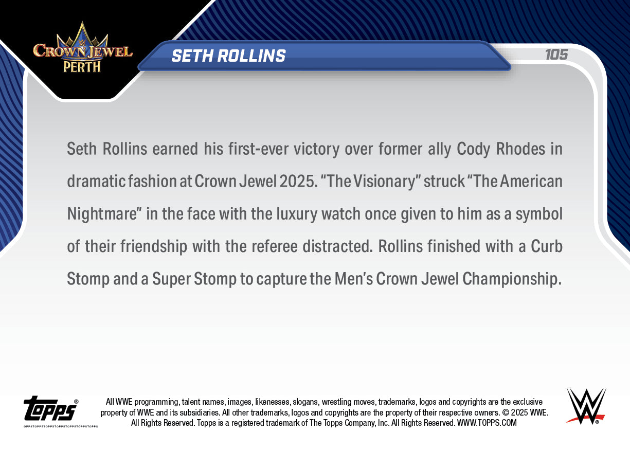 Seth Rollins - 2025 WWE Topps NOW® - Card 105